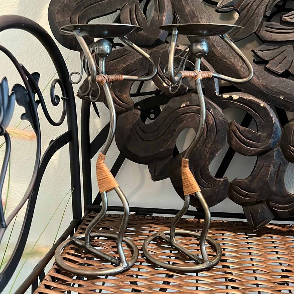 African-inspired woman candle holder